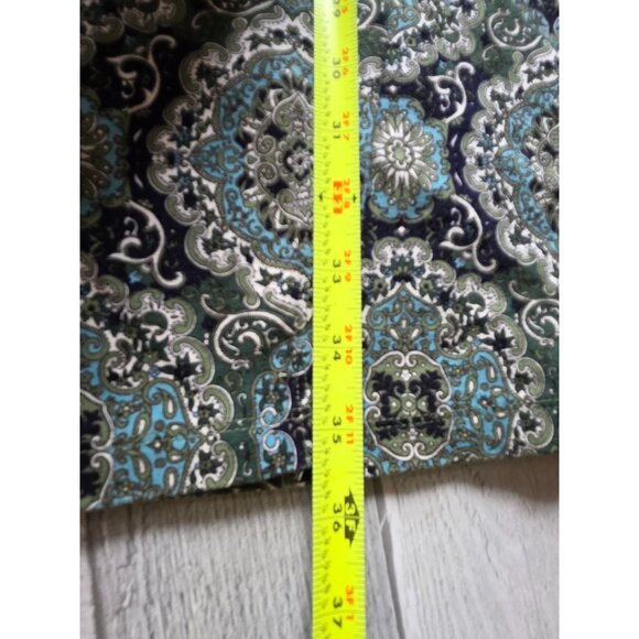 Talbots Petite Green & Blue Paisley Print Dress Sp Rusched - Picture 8 of 8